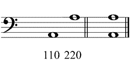 Partitura intervalos de octava desafinados